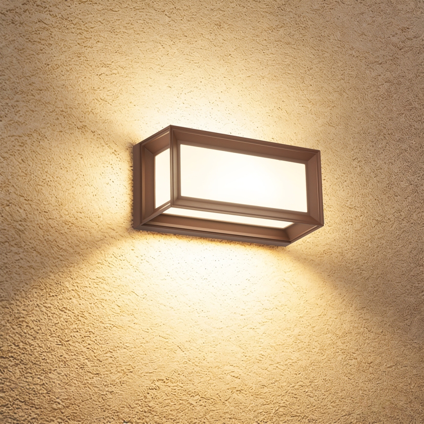 Brilagi - Zewnętrzna lampa ścienna LED z czujnikiem PARKER LED/12W/230V brązowa IP44