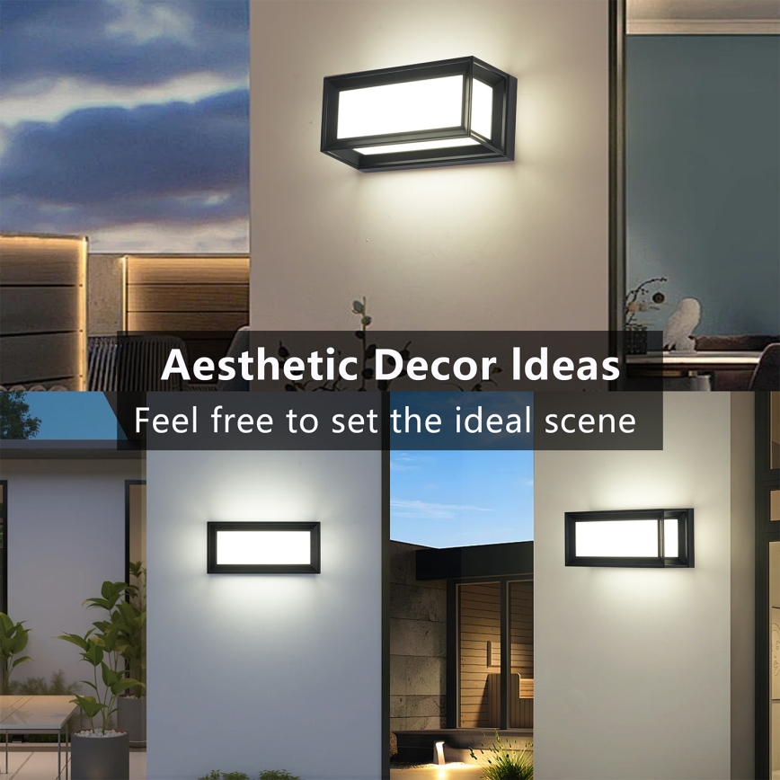 Brilagi - Zewnętrzny kinkiet LED PARKER LED/12W/230V 3000/4500/6000K czarny IP44