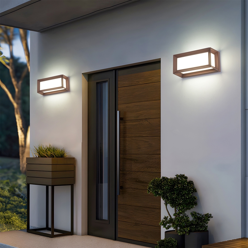 Brilagi - LED zewnętrzny kinkiet PARKER LED/12W/230V brązowy IP44