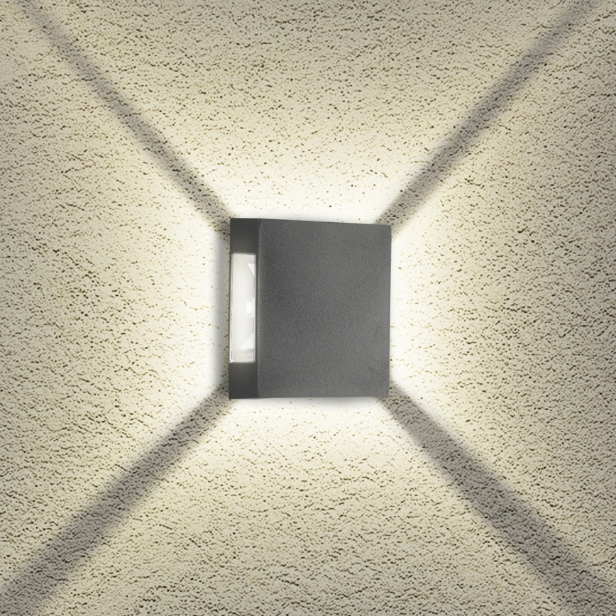 Brilagi - LED zewnętrzny kinkiet QUADRAY LED/4W/230V antracyt IP65