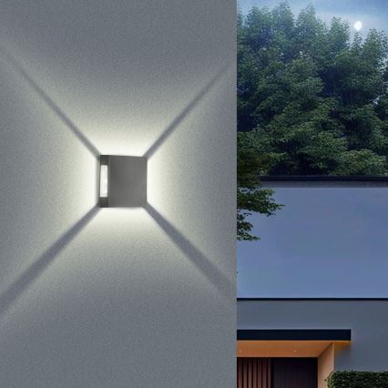Brilagi - LED zewnętrzny kinkiet QUADRAY LED/4W/230V antracyt IP65