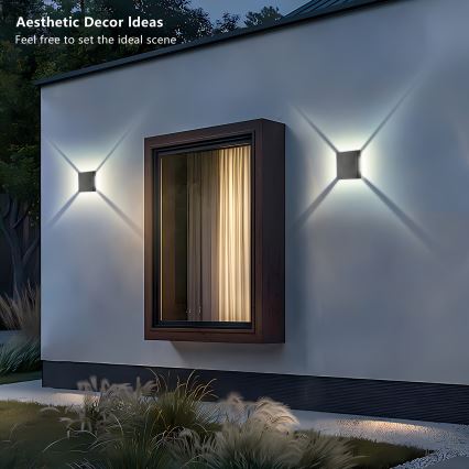 Brilagi - LED zewnętrzny kinkiet QUADRAY LED/4W/230V antracyt IP65