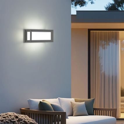 Brilagi - Zewnętrzny kinkiet LED z czujnikiem PARKER LED/12W/230V, szary, IP44