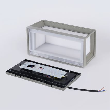 Brilagi - Zewnętrzny kinkiet LED z czujnikiem PARKER LED/12W/230V, szary, IP44