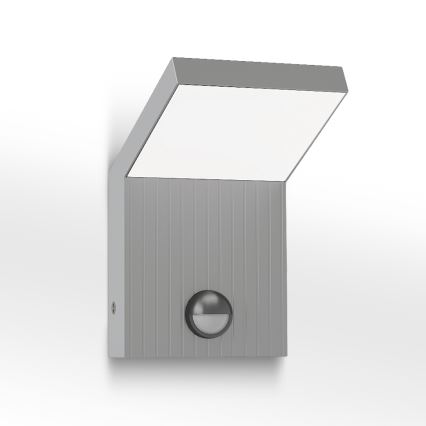 Brilagi - LED Zewnętrzna lampa ścienna z czujnikiem RIANO LED/8W/230V srebrna IP65