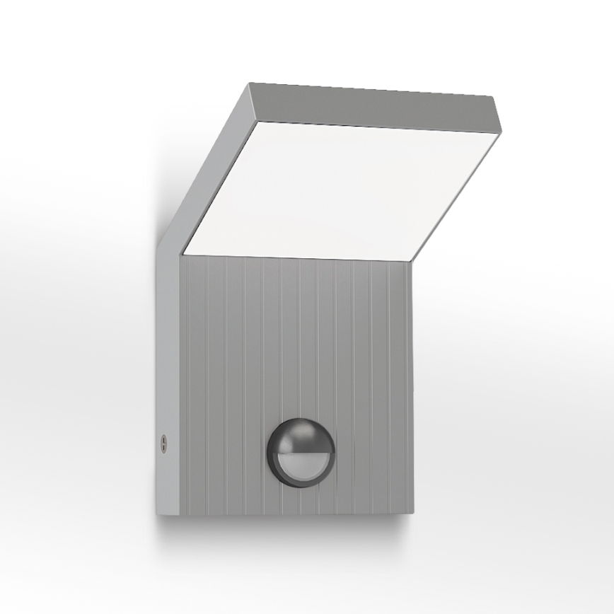 Brilagi - LED Zewnętrzna lampa ścienna z czujnikiem RIANO LED/8W/230V srebrna IP65