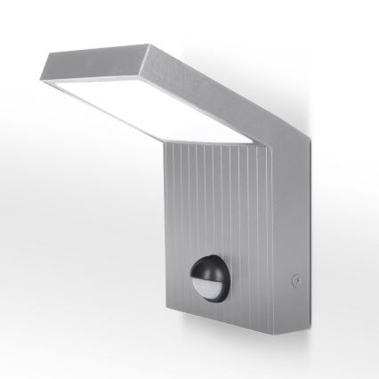 Brilagi - LED Zewnętrzna lampa ścienna z czujnikiem RIANO LED/8W/230V srebrna IP65