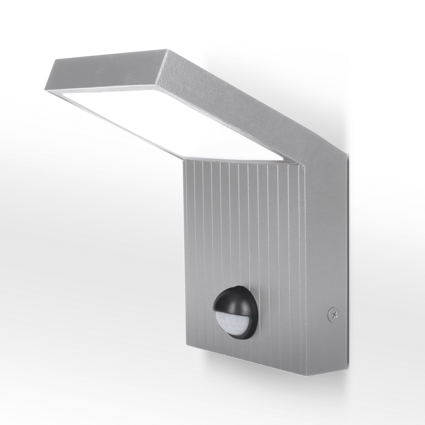 Brilagi - LED Zewnętrzna lampa ścienna z czujnikiem RIANO LED/8W/230V srebrna IP65