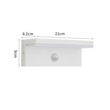 Brilagi - zewnętrzny kinkiet LED z czujnikiem TESSI LED/10W/230V biały IP54