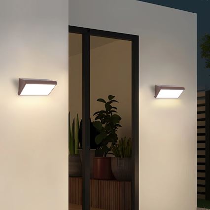 Brilagi - Zewnętrzny kinkiet LED z czujnikiem TRIANGLE LED/20W/230V, brązowy, IP65