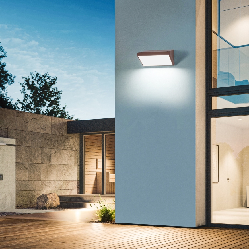 Brilagi - Zewnętrzny kinkiet LED z czujnikiem TRIANGLE LED/20W/230V, brązowy, IP65