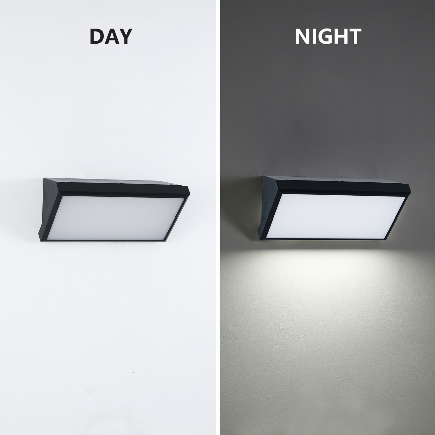 Brilagi - LED zewnętrzny kinkiet z czujnikiem TRIANGLE LED/20W/230V czarny IP65