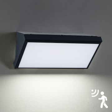 Brilagi - LED zewnętrzny kinkiet z czujnikiem TRIANGLE LED/20W/230V czarny IP65