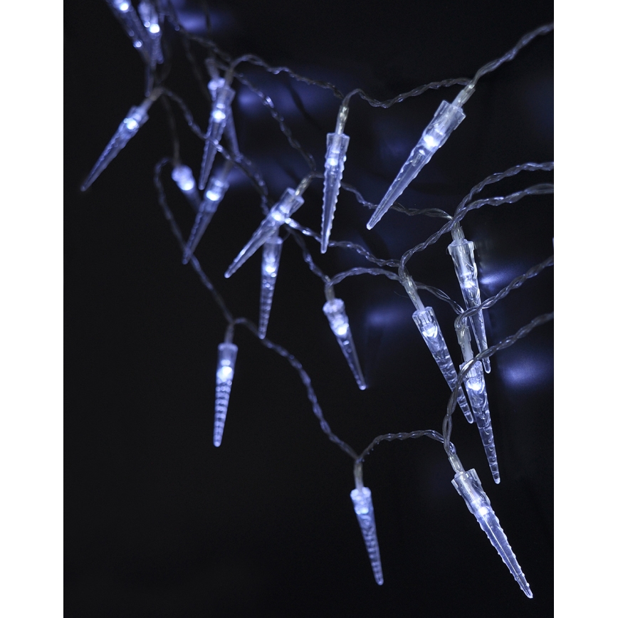 Brilagi - LED Zewnętrzny łańcuch bożonarodzeniowy 50xLED/8 funkcji/3xAA 8m IP44 chłodna biel