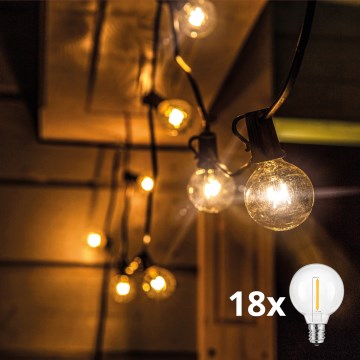 Brilagi - LED Zewnętrzny łańcuch dekoracyjny GIRLANDA 18xE12/0,6W/24V 13m czarny IP44 ciepła biała