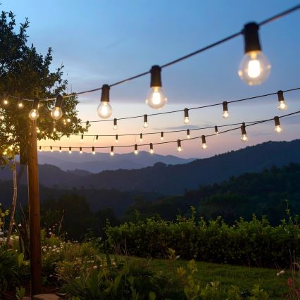 Brilagi - LED zewnętrzny łańcuch dekoracyjny GIRLANDA 18xE12/0,6W/230V 13m czarny IP44 ciepła biała