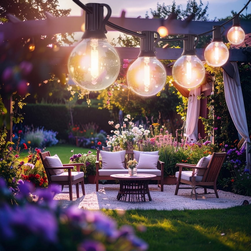 Brilagi - LED zewnętrzny łańcuch dekoracyjny GIRLANDA 18xE12/0,6W/230V 13m czarny IP44 ciepła biała