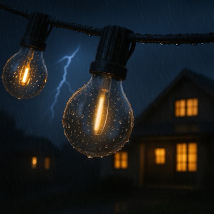 Brilagi - LED zewnętrzny łańcuch dekoracyjny GIRLANDA 18xE12/0,6W/230V 13m czarny IP44 ciepła biała