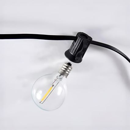 Brilagi - LED zewnętrzny łańcuch dekoracyjny GIRLANDA 18xE12/0,6W/230V 13m czarny IP44 ciepła biała