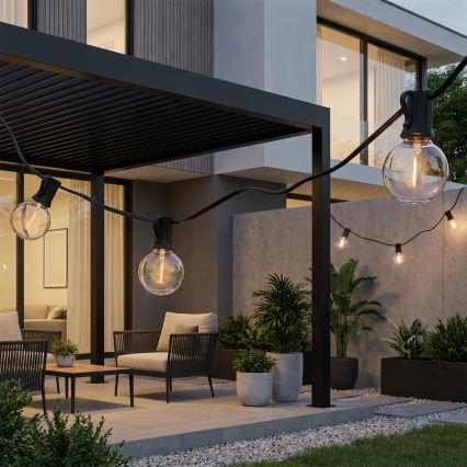 Brilagi - Zewnętrzna dekoracyjna girlanda LED 25xE12/0,36W/24V 20m czarna IP44 ciepła biała