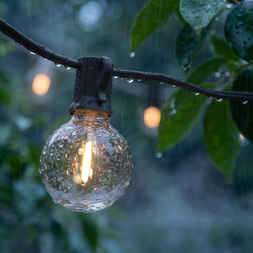 Brilagi - Zewnętrzna dekoracyjna girlanda LED 25xE12/0,36W/24V 20m czarna IP44 ciepła biała