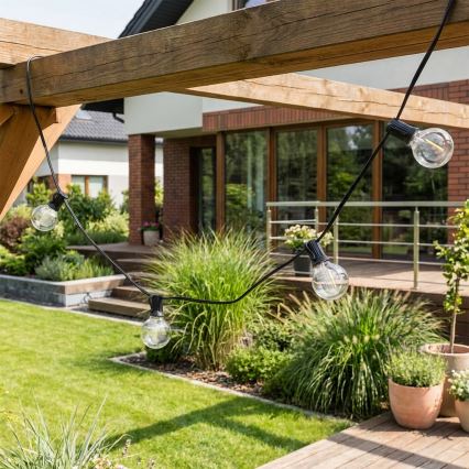 Brilagi - Zewnętrzna dekoracyjna girlanda LED 25xE12/0,36W/24V 20m czarna IP44 ciepła biała