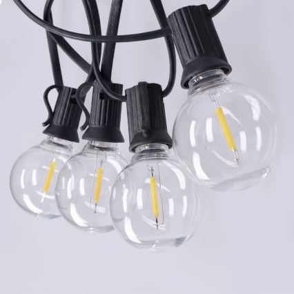 Brilagi - Zewnętrzna dekoracyjna girlanda LED 25xE12/0,36W/24V 20m czarna IP44 ciepła biała