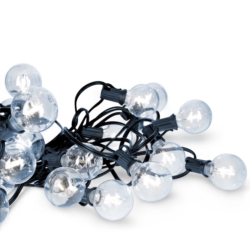 Brilagi - Zewnętrzna dekoracyjna girlanda LED 25xE12/0,8W/24V 20m IP44 zimne białe światło