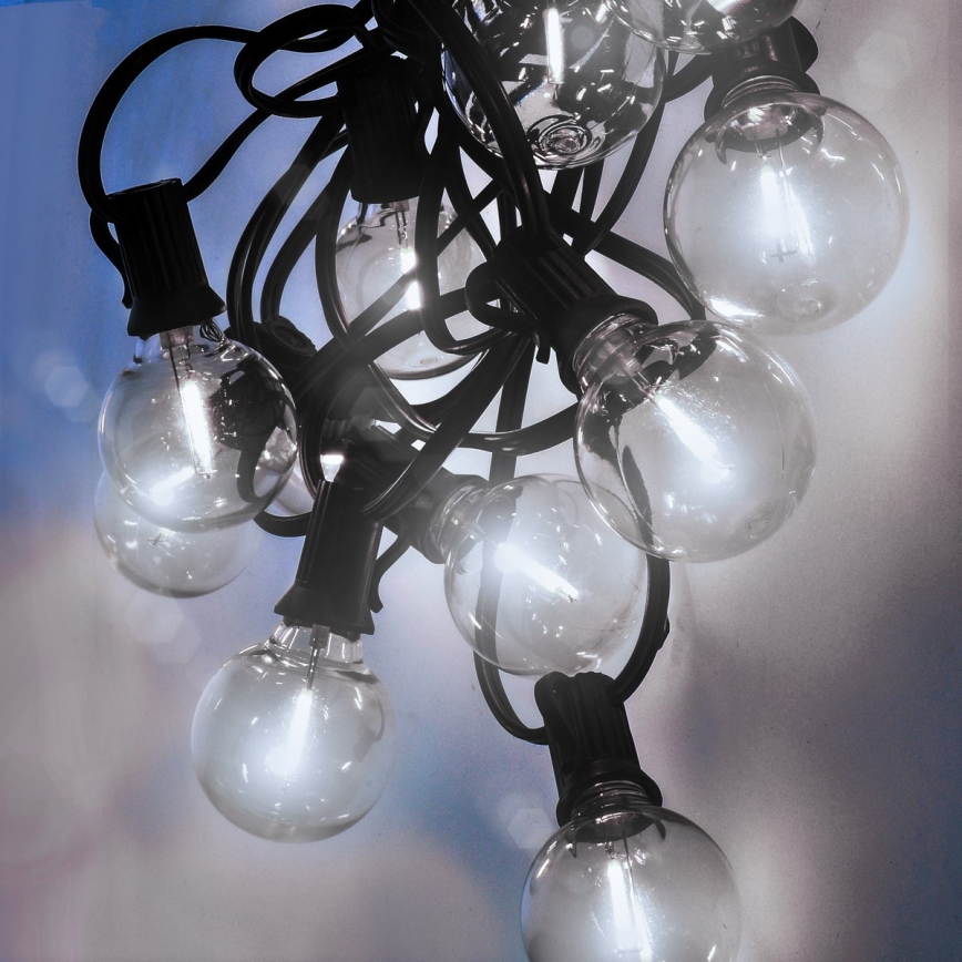 Brilagi - zewnętrzny dekoracyjny łańcuch LED GIRLANDA 25×E12/0,8 W/230 V 20 m IP44 zimna biel