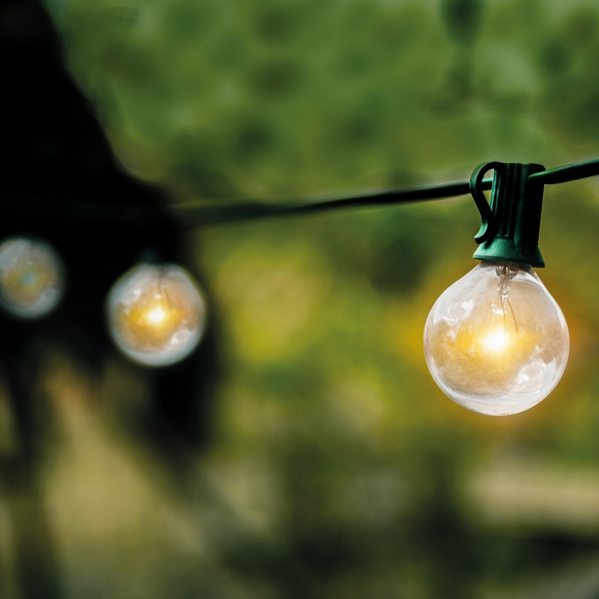 Brilagi - LED zewnętrzny łańcuch dekoracyjny GIRLANDA 25xE12/0,8W/230V 20m zielony IP44 ciepłe białe światło