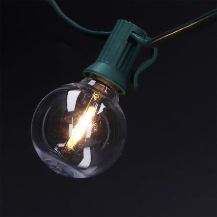 Brilagi - LED zewnętrzny łańcuch dekoracyjny GIRLANDA 25xE12/0,8W/230V 20m zielony IP44 ciepłe białe światło
