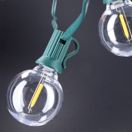 Brilagi - LED zewnętrzny łańcuch dekoracyjny GIRLANDA 25xE12/0,8W/230V 20m zielony IP44 ciepłe białe światło