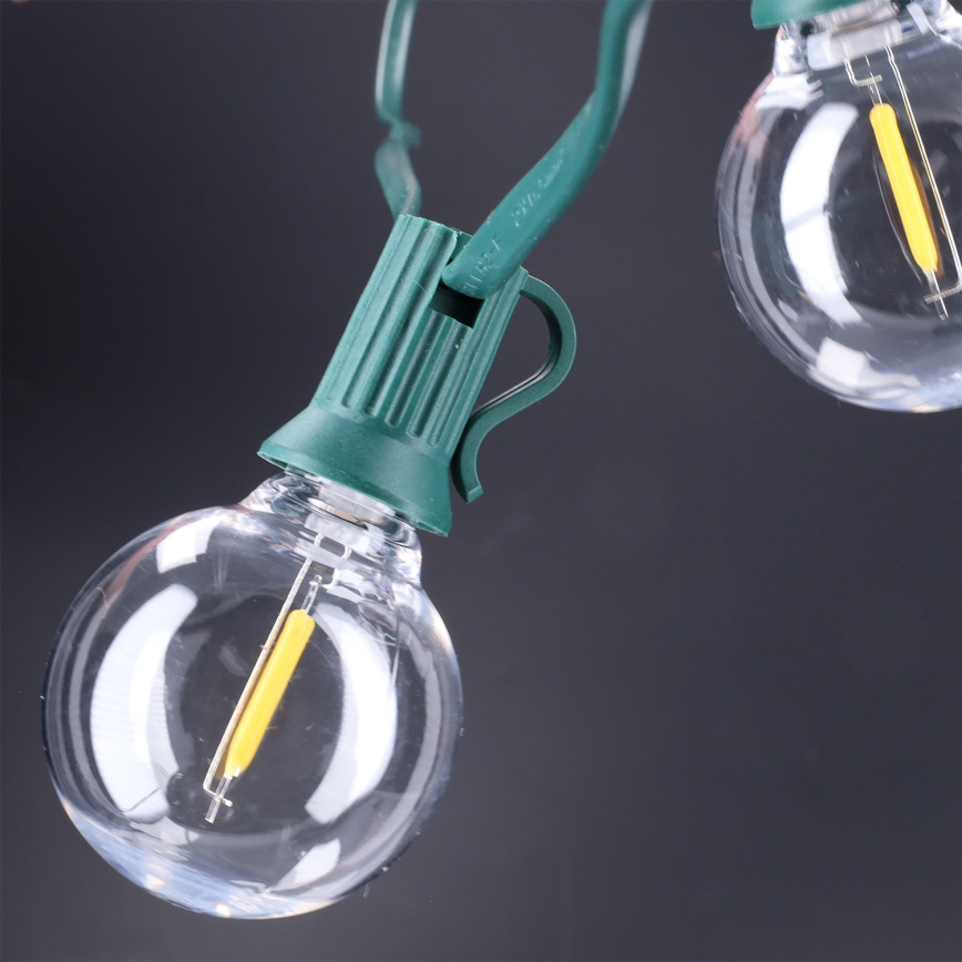 Brilagi - LED zewnętrzny łańcuch dekoracyjny GIRLANDA 25xE12/0,8W/230V 20m zielony IP44 ciepłe białe światło