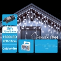 BRILAGI - LED zewnętrzny łańcuch świąteczny 1500xLED/12W/8 funkcji 78x0,6m IP44 zimna biel
