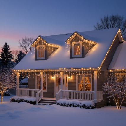 Brilagi - Zewnętrzny łańcuch świąteczny LED 200xLED/8 funkcji 13m IP44 ciepła biała sople świetlne