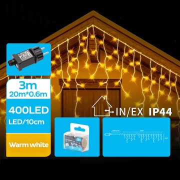 Brilagi - LED zewnętrzny łańcuch świąteczny 400xLED/8 trybów 23x0,6m IP44 ciepła biała