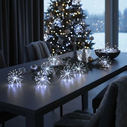 Brilagi - LED Zewnętrzny łańcuch świetlny 150 diod LED, 5 m, IP44, zimna biała, efekt fajerwerków