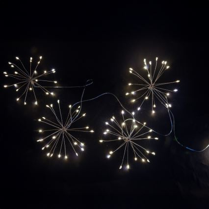 Brilagi - LED Zewnętrzny łańcuch świetlny 150 diod LED, 5 m, IP44, zimna biała, efekt fajerwerków
