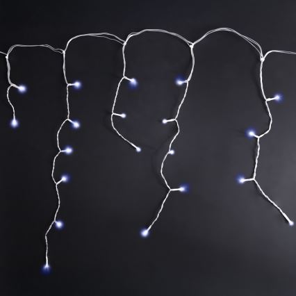 Brilagi - LED zewnętrzny łańcuch świąteczny 200 diod LED/8 trybów 13m IP44 zimne białe światło sople