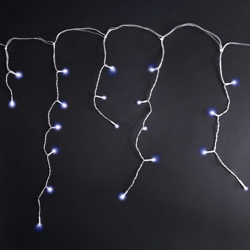 Brilagi - LED zewnętrzny łańcuch świąteczny 200 diod LED/8 trybów 13m IP44 zimne białe światło sople