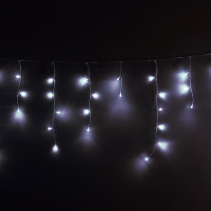 Brilagi - LED zewnętrzny łańcuch świąteczny 200 diod LED/8 trybów 13m IP44 zimne białe światło sople