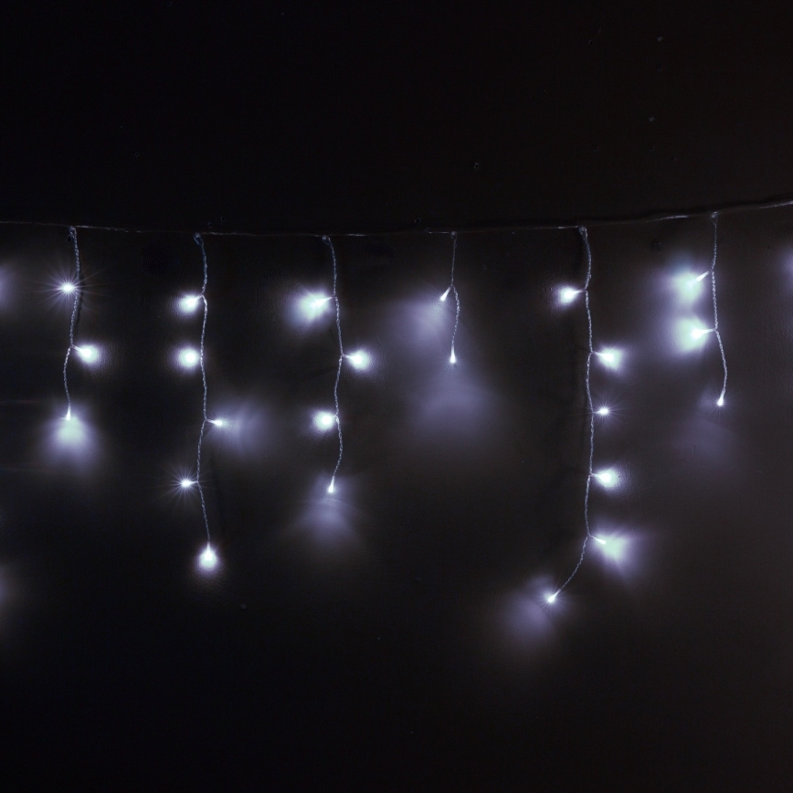 Brilagi - LED zewnętrzny łańcuch świąteczny 200 diod LED/8 trybów 13m IP44 zimne białe światło sople