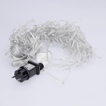 Brilagi - LED zewnętrzny łańcuch świąteczny 200 diod LED/8 trybów 13m IP44 zimne białe światło sople