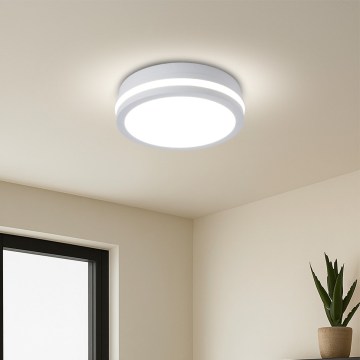 Brilagi - LED zewnętrzny plafon z czujnikiem BENE LED/18W/230V śr. 21,5 cm biały IP54