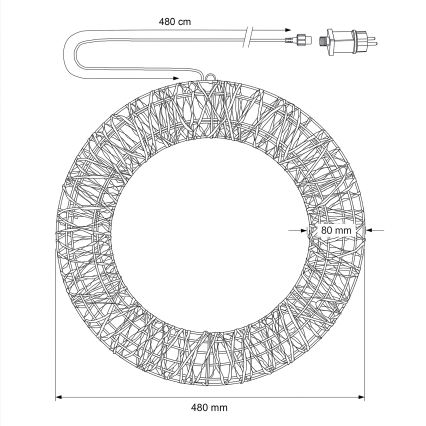 BRILAGI - LED Zewnętrzny wieniec bożonarodzeniowy LED/3,3W/230V IP44 śr. 48 cm