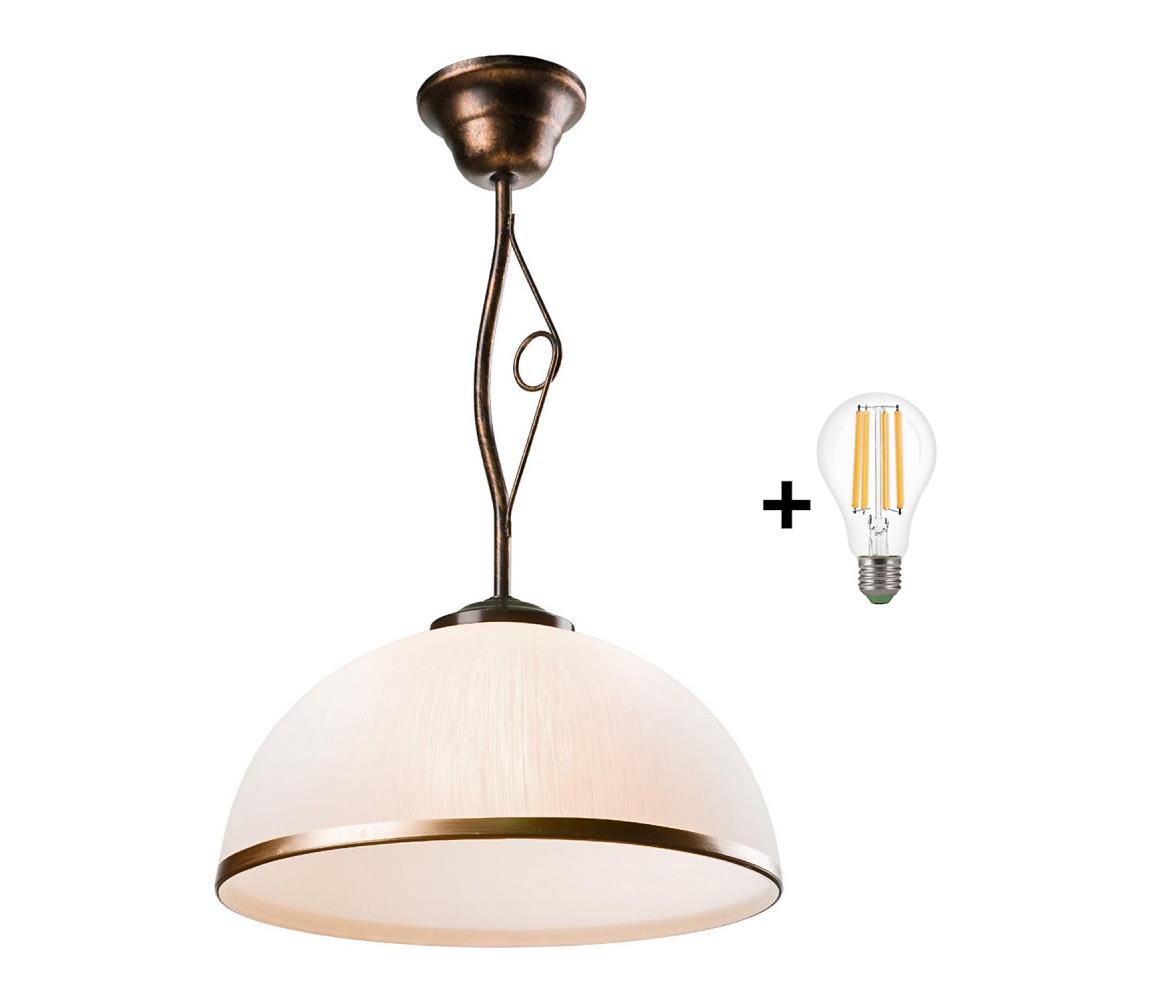 Brilagi - LED Żyrandol ANTICO 1xE27/60W/230V brązowy patyna