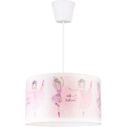Brilagi - LED Żyrandol dziecięcy na linkę BOBO 1xE27/60W/230V śr. 35 cm różowy/baletki