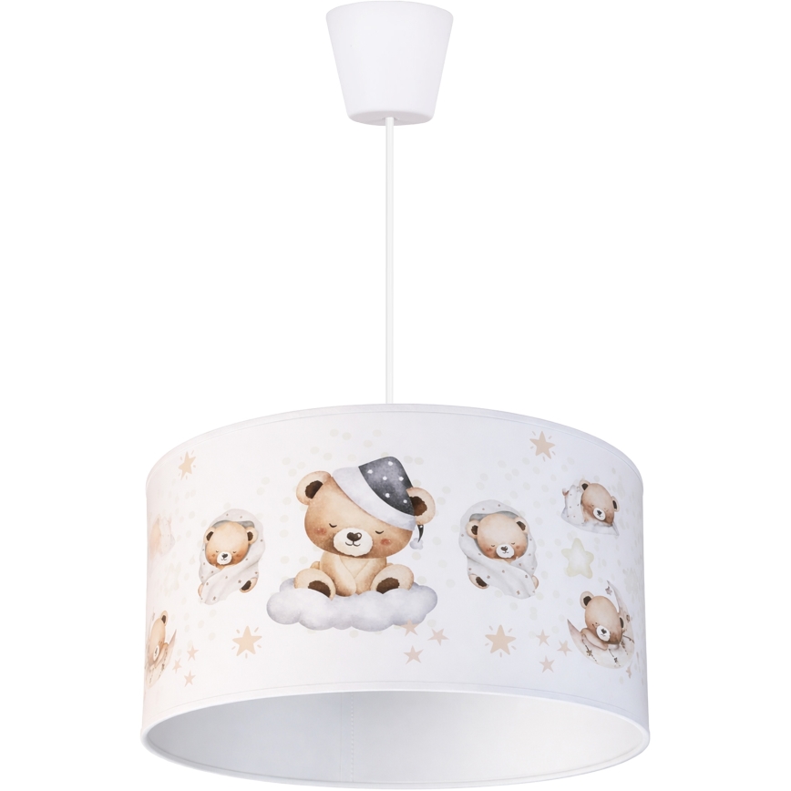 Brilagi - LED żyrandol dziecięcy na przewodzie BOBO 1xE27/60W/230V, średnica 35 cm, biały z motywem misiów