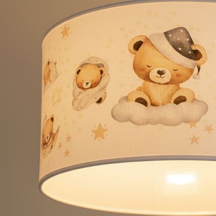 Brilagi - LED żyrandol dziecięcy na przewodzie BOBO 1xE27/60W/230V, średnica 35 cm, biały z motywem misiów
