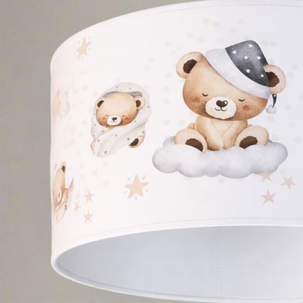 Brilagi - LED żyrandol dziecięcy na przewodzie BOBO 1xE27/60W/230V, średnica 35 cm, biały z motywem misiów